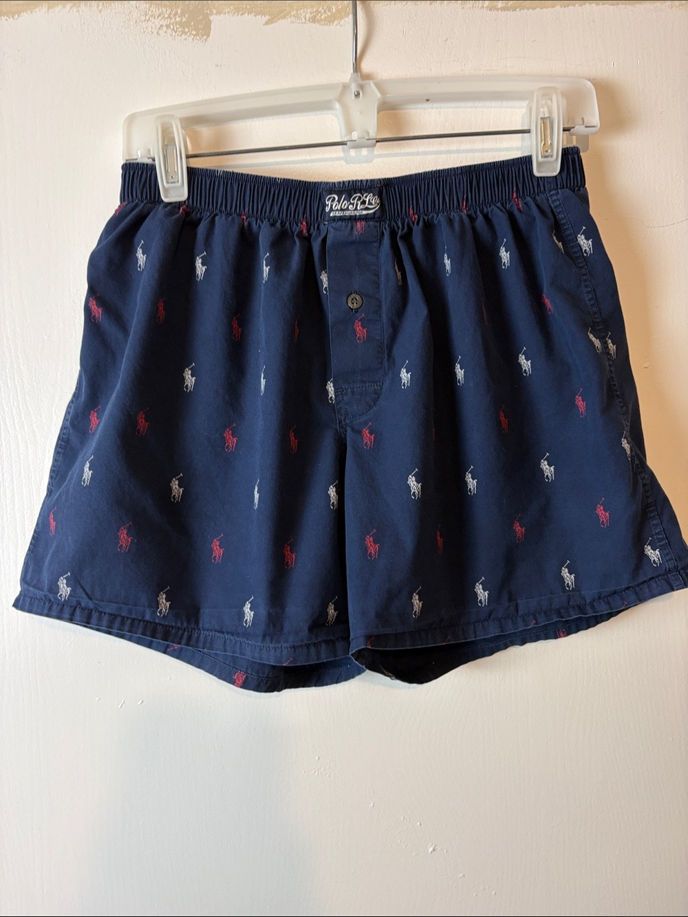 Polo Ralph Lauren Blue Cotton Boxer Shorts Pajama Lounge Briefs M